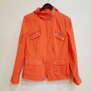INC International Concepts Orange Field Jacket Large